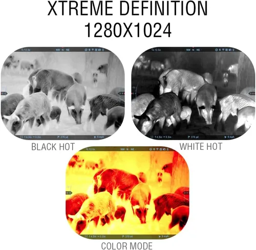 Vista 5 de ATN Thor 5 XD Smart HD Alcance térmico con sensor de definición Xtreme Gen 5 de 1280 x 1024, video recreativo, calculadora balística, RAV