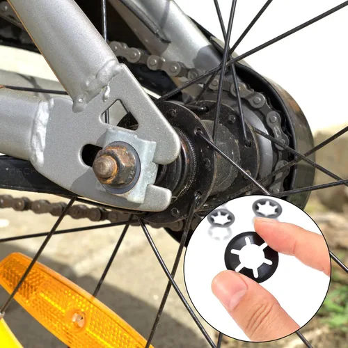 Vista 6 de 340 arandelas internas de bloqueo de estrella de dientes, clips de velocidad a presión, M3-M12, arandelas de bloqueo rápido negras de 65 Mn