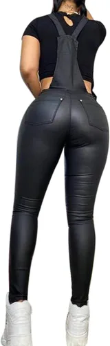 Vista 2 de Voghtic Mono sexy de piel sintética de una pieza con correas ajustables para mujer
