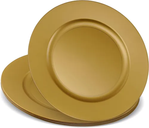 Vista 8 de Platos base de 13 pulgadas de plástico transparente de uso pesado desechables para cena, vajilla para servir, platos, bandejas, vajilla, paquete