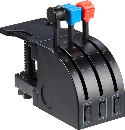 Logitech G Saitek PRO - Cuadrante de acelerador de vuelo palancas de eje de simulación profesional pantalla LCD 3 interruptores basculantes