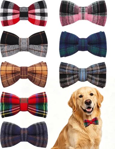 Vista 23 de PET SHOW Paquete de 8 pajaritas a cuadros para perros pequeños