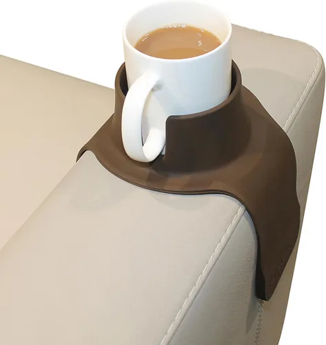 Vista 10 de HIT PRODUCTS CouchCoaster® - Soporte para tazas de sofá con reposabrazos en edición limitada rosado suave - Un posavasos antideslizante de silicona