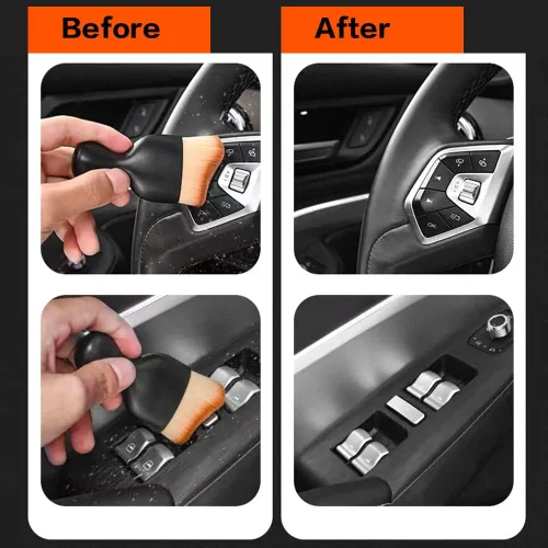 Vista 5 de Cepillo de detalles para interiores de automóvil, cepillos ultrasuaves para detallar, herramienta de limpieza interior del automóvil, cepillos