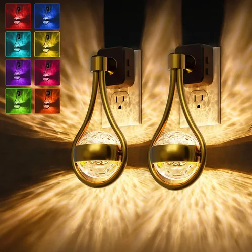 Vista 62 de Luz nocturna para enchufar en la pared, regulable, con sensor crepuscular, 3 colores de luz, blanco suave, blanco frío y ámbar, brillo ajustable