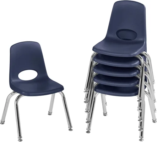 Vista 42 de Factory Direct Partners 10356-PU - Silla escolar apilable de 10 pulgadas, asiento apilable para estudiantes con patas de acero cromado y rodamientos