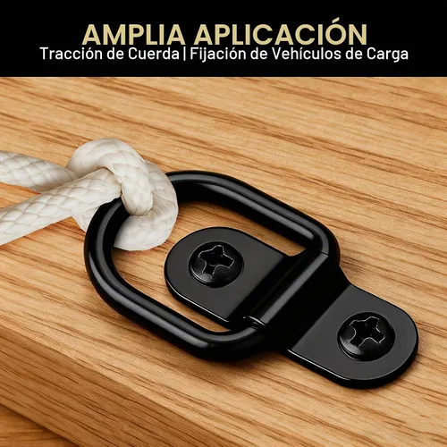 Vista 5 de Anclajes de anillos en D de 1/4" para amarre, ancla de remolque resistente, anillos de amarre de 2400 lbs de capacidad, para remolque, cama de Negro