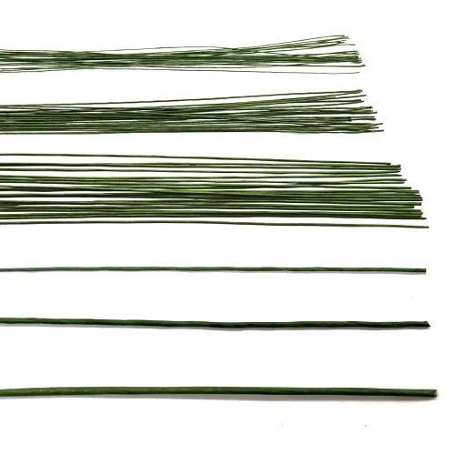 Saktopdeco Alambre de tallos florales de 21.6 pulgadas, alambre envuelto en papel verde, calibre 18, calibre 20, calibre 24, para manualidades,