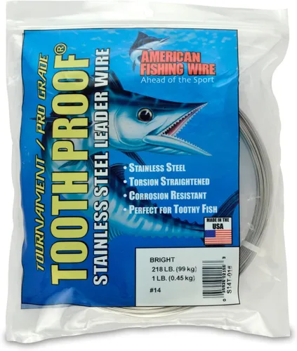 Vista 33 de AFW Alambre Líder Duro de Una Hebra de Acero Inoxidable a Prueba de Dientes - Brillante y Camuflaje para Tiburón, Barracuda, Caballa Real, Wahoo