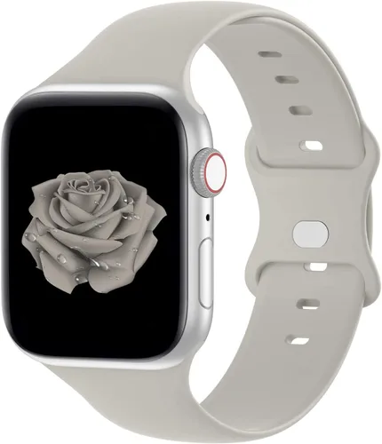 Vista 28 de Bandiction Compatible with Apple Watch Series 3 38mm Series 5 40mm iWatch Bands 38mm 40mm 41mm, Soft Silicone Sport Replacement Strap Compatible for