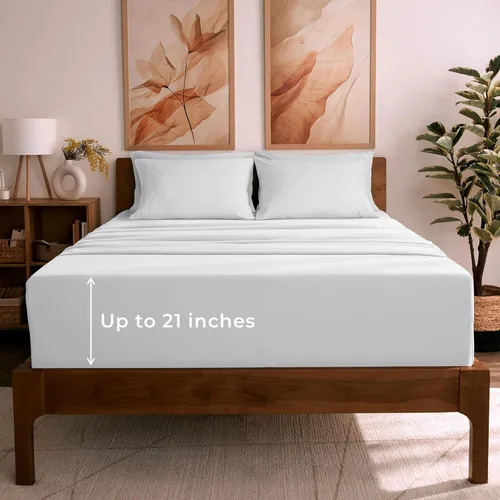 Vista 57 de Mellanni - Juego de sábanas individual de 4 piezas de la colección icónica, (incluyendo 2 fundas de almohada), bolsillo profundo de 16 pulgadas