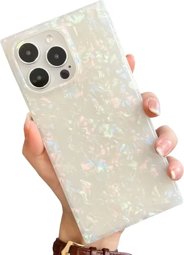 Vista 63 de KERZZIL Elegante Funda con Concha de Madre Perla para Niña Compatible con iPhone 14 de 6.1 Pulgadas, Funda Rectángulo con Borde, Elegante y delgada