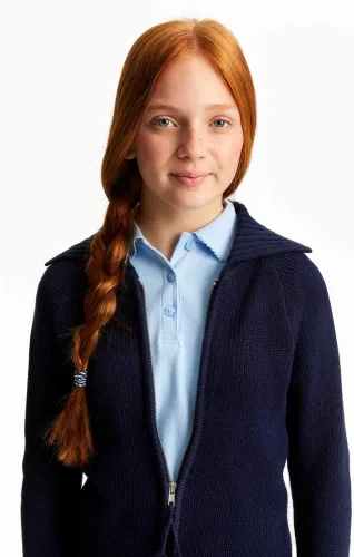 Vista 7 de French Toast Girls' Short Sleeve Picot Collar Polo School Uniform Shirt (Standard and Plus)