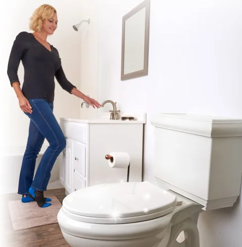 Vista 7 de Clorox Asiento de inodoro de plástico perfumado alargado con bisagras fáciles de quitar -Tyler