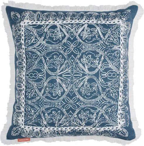Vista 11 de Indigo Ink - Almohada decorativa, almohada de diamante acolchada con borlas, cojines decorativos para sofá o cama, decoración bohemia del hogar, 20