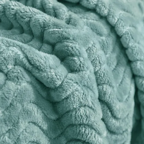 Vista 6 de Exclusivo Mezcla King Blanket for Bed, Cozy Lightweight Fleece Blankets for All Season, Decorative Giftable Fuzzy Plush Wave Textured Suitable for