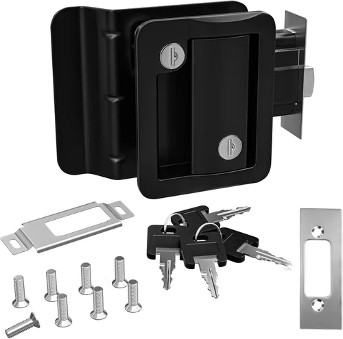 Cerradura de puerta de entrada para remolque de viaje RV Cerrojo polar de paleta negra
