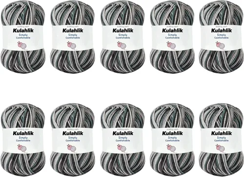 Vista 81 de Hilo acrílico de 1.76 oz (1 x 1.76 oz) para tejer y tejer, hilo de hilo degradado colorido, 1 rollo de madejas, hilo acrílico multicolor, perfecto