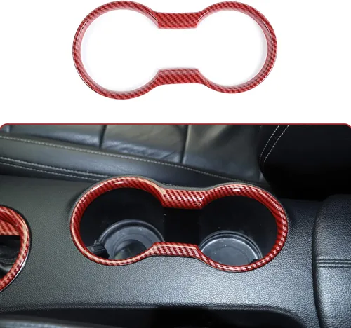 Vista 9 de RT-TCZ Cubierta de fibra de carbono para portavasos accesorios interiores compatibles con Ford Mustang 2015-2023
