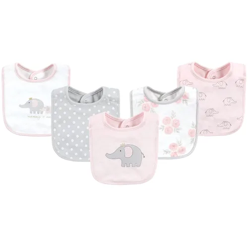 Vista 37 de Hudson Baby Baberos unisex de algodón para bebé, nube rosa, talla única (paquete de 2)