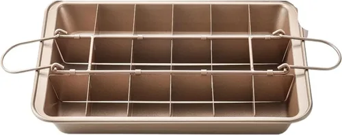 Brownie Pan Bread Cake Pans Baking Dishes Non-Stick Bakeware Square Lattice Chocolate Dessert Mold Kitchen