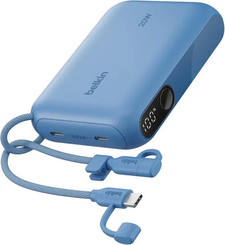 Vista 14 de Belkin Cargador Portátil, Batería Externa USB-C de 20,000mAh con 2 Puertos USB-C y 1 Puerto A, Pantalla Digital de Batería, Carga de 20W - iPhone