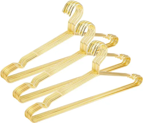 Perchas de alambre de metal fuerte de 17.7 pulgadas, colgador de abrigos, perchas estándar para trajes, perchero de metal para camisas, paquete de