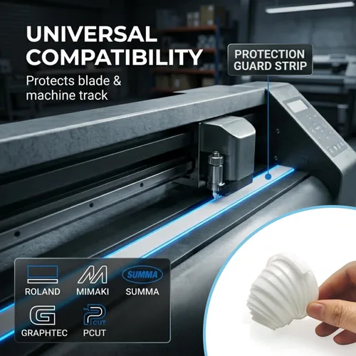 Vista 6 de Tira de protección para Roland Grahptec Mimaki Pcut Summa GCC Liyu Cutter Plotter W: 0.236 in T: 0.031 in L: 196.9 in