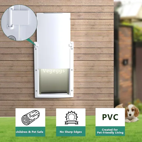 Vista 2 de Puerta para mascotas para gatos y perros, puerta grande para perros interior y exterior, marco de PC y túnel telescópico, puerta para perros