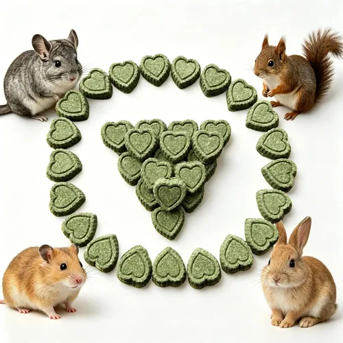 Heno de alfalfa 100% natural, 36 piezas, galletas molares de hierba en forma de corazón, aperitivos diarios saludables sin aditivos para conejos