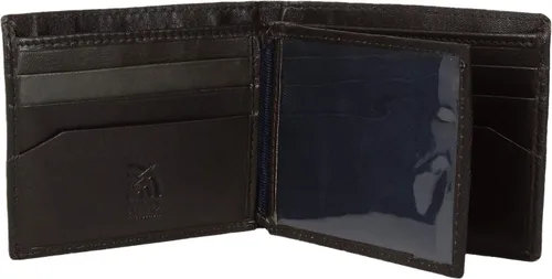 Vista 5 de Steve Madden Cartera RFID de cuero para hombre con capacidad adicional y bolsillo abatible