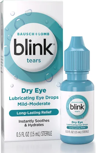 BLINK Gotas lubricantes para los ojos, hidratantes y calmantes para ojos secos de leves a moderados, con hialuronato, reduce las molestias,