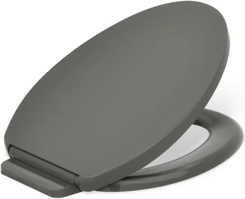 Vista 25 de KOHLER K-26801-0 Impro ReadyLatch Quiet Close Elongated Toilet Seat, White Toilet Seat, Grip-Tight Bumpers, New Home Essentials, Slam Prevention