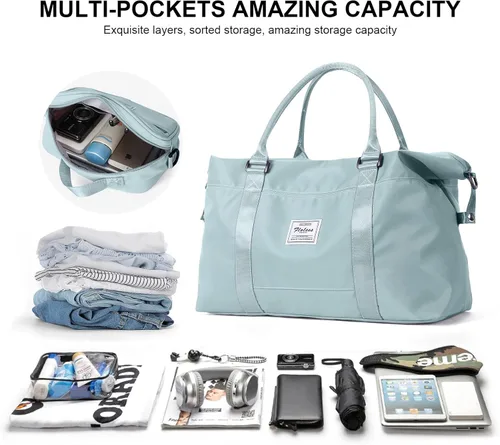 Vista 2 de Bolsa de viaje para gimnasio, bolsa de hombro para fin de semana para mujer