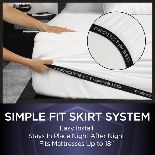 Vista 3 de Protect-A-Bed Essential - Protector de colchón tamaño individual, resistente a los ácaros, sin ruido y a los olores, 100% impermeable, lavable a