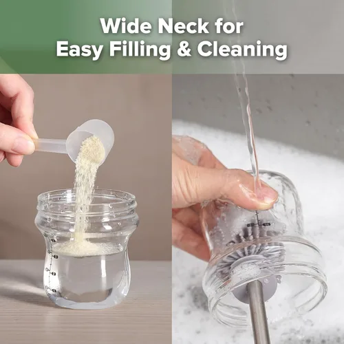 Vista 7 de haakaa Gen.3 Biberón de vidrio natural de 4.2 onzas líquidas, pezón de flujo lento anticólicos de cuello ancho para bebés amamantados de 0 meses