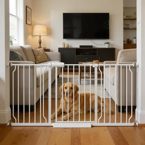 Vista 12 de Puerta extra ancha para bebé, 4.72 pulgadas, extensiones de paseo a través de la puerta del bebé, montaje a presión, cierre automático, puertas