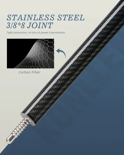 Vista 6 de KONLLEN Break Cue – 58" 20oz Heavy Carbon Fiber Break Pool Cue, 13mm Phenolic Tip, 2-Piece Professional Design