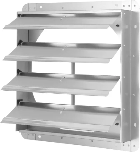 iPower Rejilla de ventilación automática de aluminio cuadrado de 16 pulgadas, color plateado