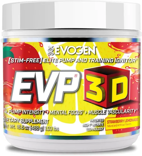 Vista 8 de Evogen EVP-3D Encendedor de bomba de preentrenamiento extremo, nitrato de arginina, citrulina, beta-alanina, melena de león BlackBerry Lemonade