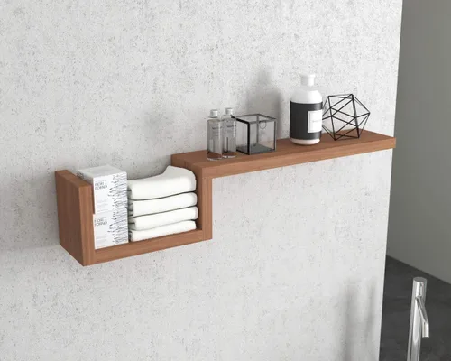 Vista 2 de AquaTeak Manada™ - Estantería flotante de teca contemporánea