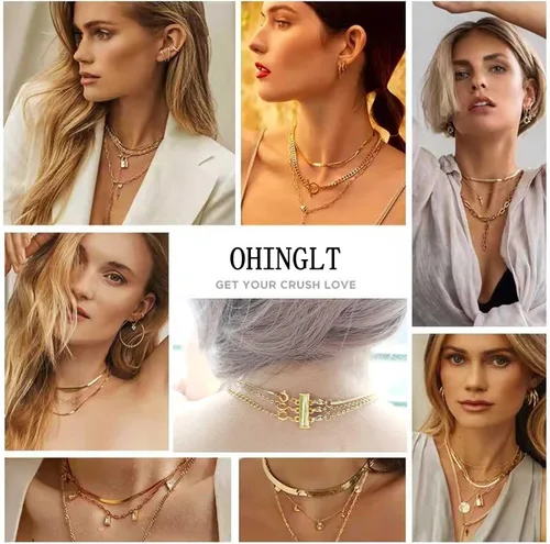 Vista 4 de OHINGLT - Cierres de capas para collar, cierre magnético deslizante, conector de collar, cierres de tubo deslizantes de múltiples hebras