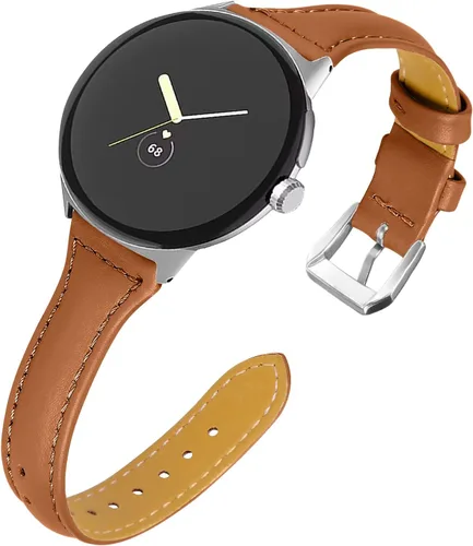 Vista 14 de Correa de cuero compatible con Google Pixel Watch Band Correa de repuesto Correa de pulsera transpirable para Google Pixel Watch Accesorios