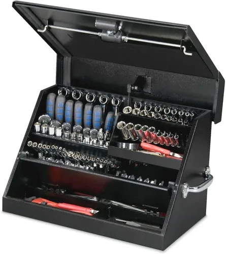 Vista 3 de Montezuma – SM200B – Caja de herramientas portátil TRIÁNGULO de 22.5 pulgadas – Construcción de acero resistente – Caja de almacenamiento métrica