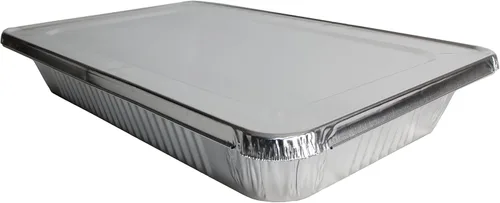 Vista 2 de EHOMEA2Z Sartenes Grandes de Aluminio con Tapas Desechables de Servicio Pesado Completo para Asar, Asar a la Parrilla, Hornear, Catering 21x13x3