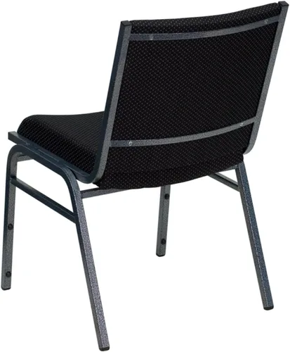 Vista 5 de Flash Furniture HERCULES Series - Silla apilable de tela negra con soporte de pandeo