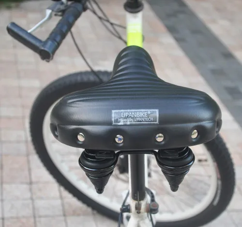 Vista 5 de UPANBIKE Sillín de bicicleta súper suave y cómodo amortiguador de suspensión de asiento de bicicleta ampliado