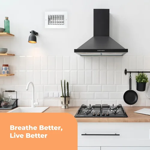 Vista 9 de Cubiertas de ventilación de aire de aluminio de 6 x 4 pulgadas (apertura de conductos) para rejilla de aire acondicionado de pared, cubierta