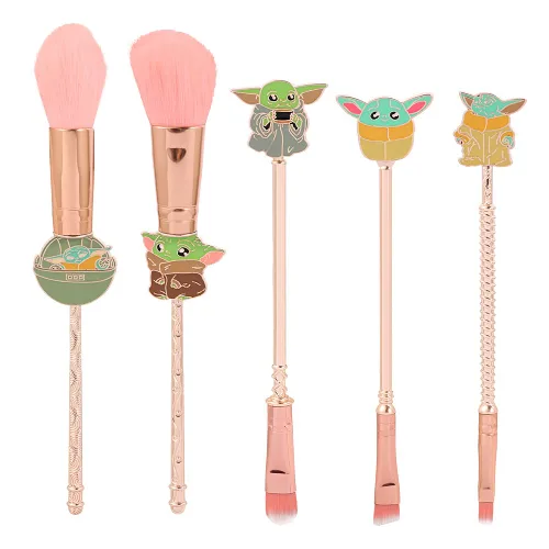 Juego de brochas de maquillaje para bebé, 5 piezas profesionales de la serie de películas clásicas, brochas cosméticas, base, mezcla, rubor, sombras