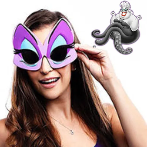 Vista 4 de Sun-Staches Gafas de sol de Úrsula de Disney, accesorio para disfraz de bruja marina de la sirenita, talla única